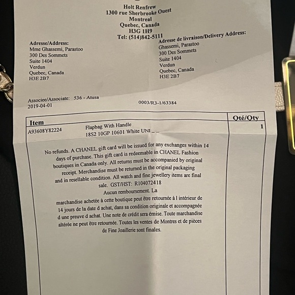 Chanel Flap bag in white caviar leather - Picture 12 of 12